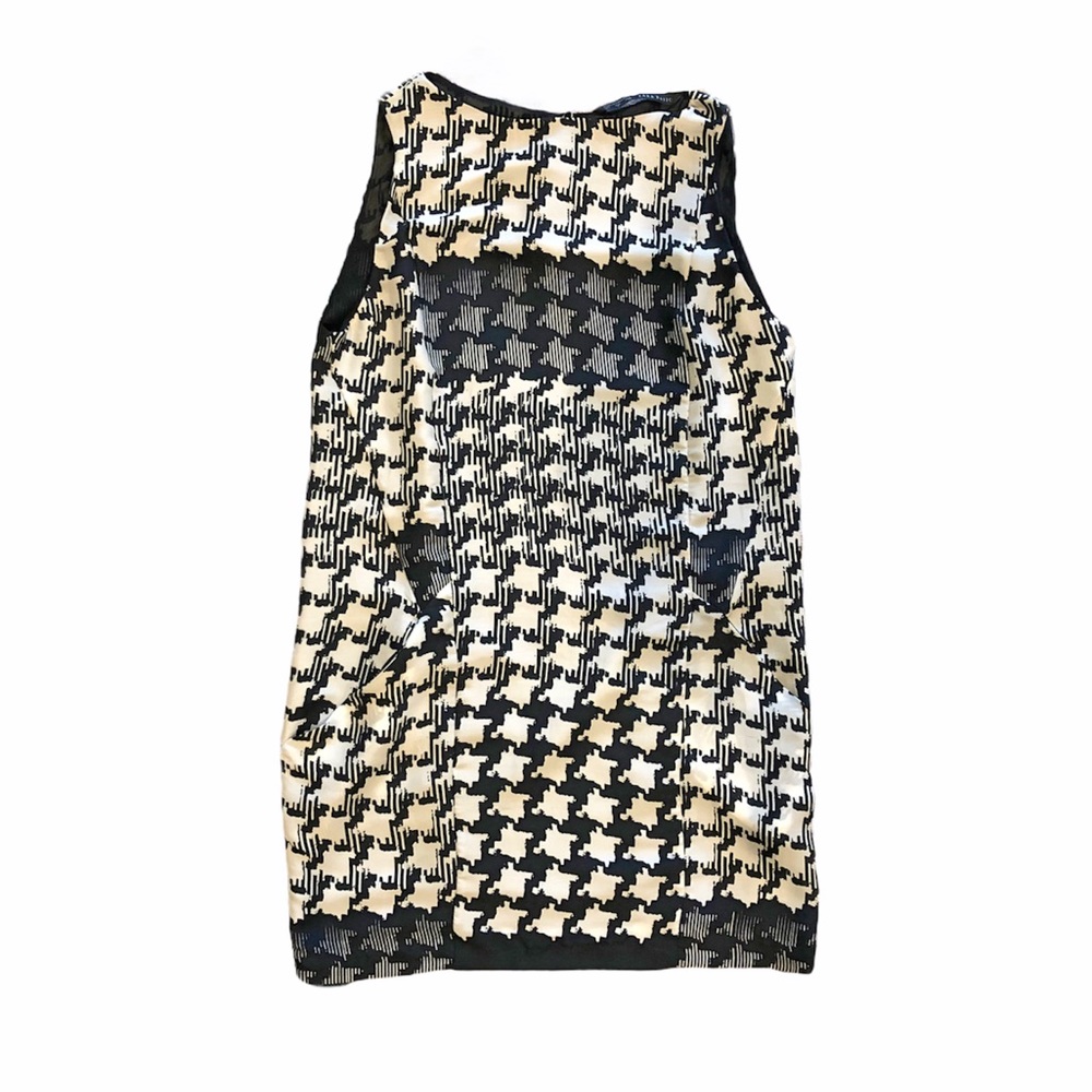 Zara Black and Cream Shift Dress With Pockets